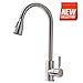 VAPSINT Modern Stainless Steel Single Handle Single Hole Brushed Nickel Pull Out Spray Kitchen Faucet, Pull Down Kitchen Sink Faucet