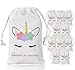 KREATWOW Unicorn Bags Party Favors Supplies - Reusable Party Candy Loot Bags for Girls Birthday Party Baby Shower 5 x 8 inches 10 Pack