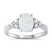 Oval Lab Created White Opal & White Simulated Diamond Ring Size 8