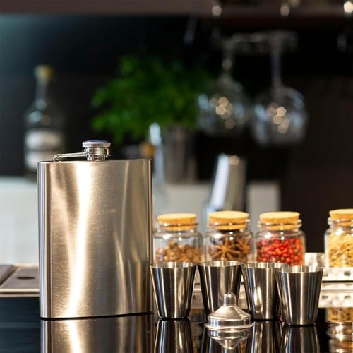 Cantil De Bolso Inox 230 ml Porta Bebidas Whisky Vodka com Trava Antivazamento 8 Onças