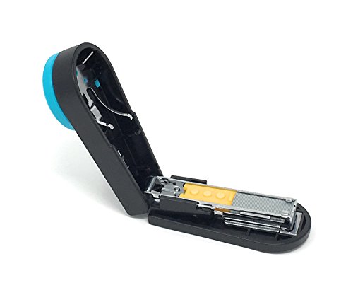 MAX Colorgimic Mini Small 10 Sheets Stapler with Staples, Built-In Staple Remover, Extra 2000 Staples (Blue)