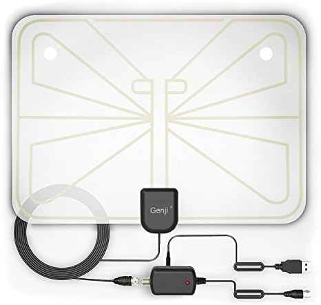 Antenna, Indoor Amplified Antenna 50 Mile Rage with Creative Adjustable Amplifier Booster, USB Power Supply Ultra Thin-Super Soft &amp; Light