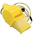 Fox 40 Sonik Blast Cushion Mouth Group Sports and Safety Loud Whistle with Lanyard, Yellow (2 Pack)
