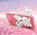 iPhone SE Cute Case, iPhone 5S/5 Case, Bonice Cartoon Rabbit Bling Diamond Crystal Clear Soft Transparent TPU 3D Cute Ear Stand Silicone Case with Hairball Pompon Wristlet + Screen Protector - Purple