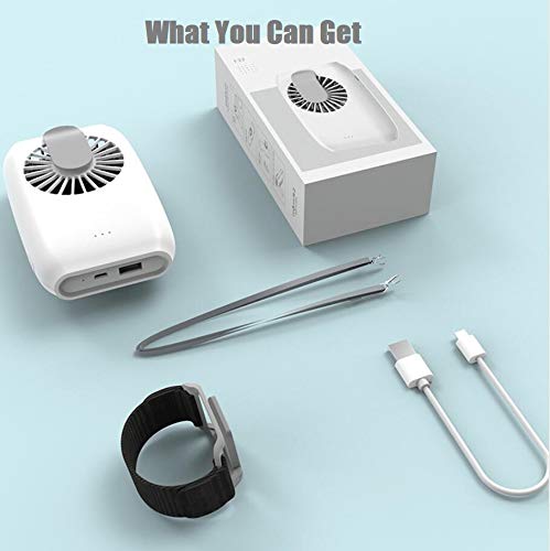Portable Fan Personal Fan Small Powerful Handheld Mini USB Fan Fan Speed Adjustable USB Rechargeable For Desk Neck Travel Office (White)