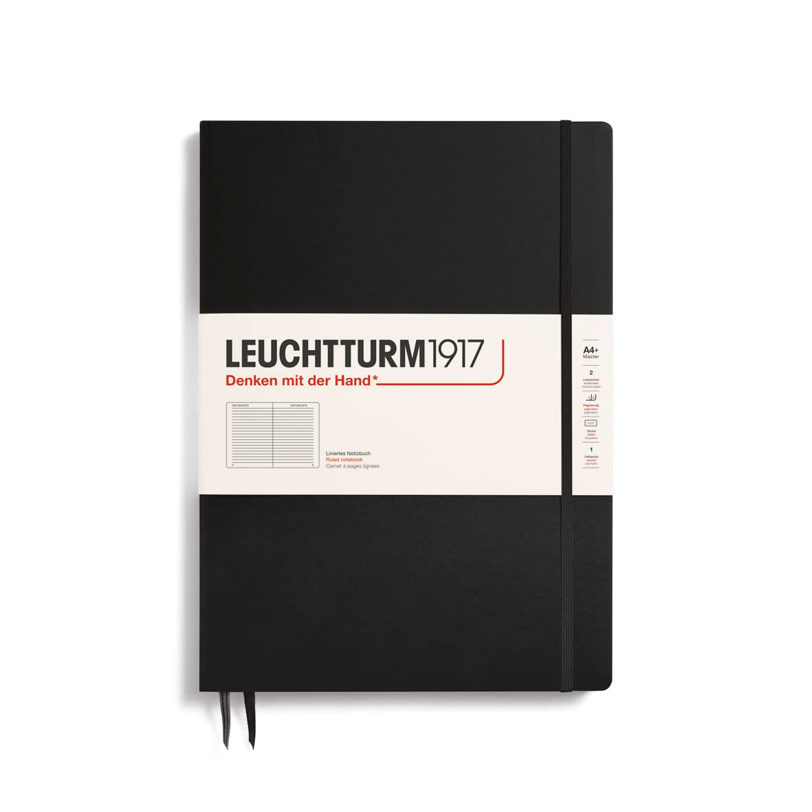 Leuchtturm 1917 Black Slim Master Notebook Ruled