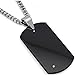 Men's Black Tungsten Carbide Dog Tag with Real Diamond 24