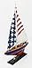 DECOMIL - Unique Handmade Wood Decoration American Flag Decorative Model Ship
