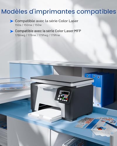 117A MFP 178nw Toner with Chips Compatible with HP 117A W2070A Cartridge for HP Color Laser MFP 178nw 178nwg MFP 179fnw 179fwg 150nw 150a W2071A W2072A W2073A (4-Pack)