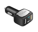 LINKWOW Type-C 3 Port Car Charger Qualcomm Quick Charge 3.0 [Qualcomm Certified] Total 33W 6A Adapter for Google Pixel XL,Nexus 5 X 6P,MacBook 12
