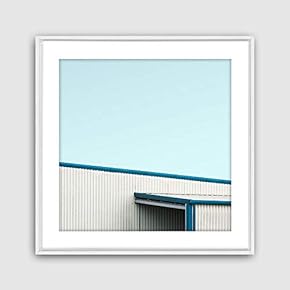Framed Canvas Wall Art Geometric Building Canvas Prints Home Artwork Decoration for Living Room,Bedroom - 16x16 inches