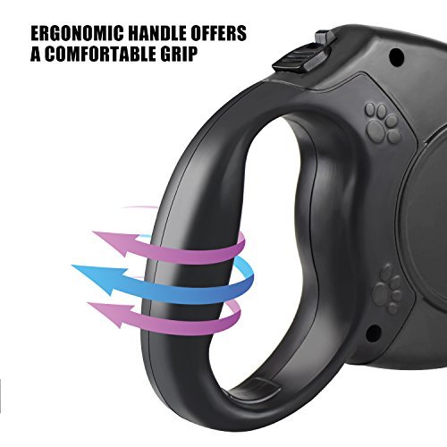 Retractable Dog Leash, FuPany Dog Walking Leash 26ft for Medium Large Dogs Up to 88lbs with Anti-Slip Handle (Black)
