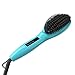 Gisala Metal Ceramic Heater Hair Straightening Brush,Auto Lock,Anti Scald,Zero Damage,Adjustable Temperature,Instant Heat Up Professional Hair Straightener(Cyan and Golden)