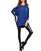 THANTH Womens Cold Shoulder Off T-Shirt Dress Loose Fits Casual Long Juniors Top