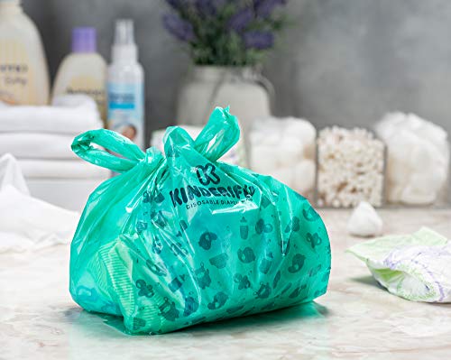 Disposable Diaper Bags, by Kinderific, Fresh Scent, Packed in 4 Resealable Ziploc Bags, 400 Bags