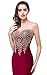 Babyonline Women's Long Formal Burgundy Mermaid Evening Prom Dresses 2016, 4, Burgundy