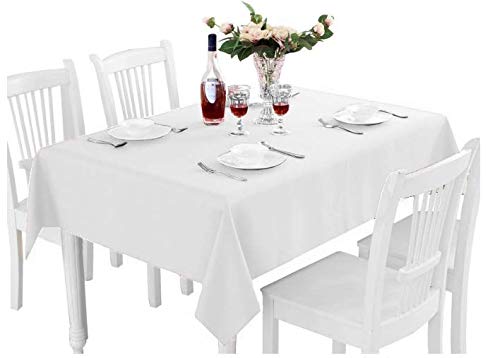 Amazinggirl Tischdecken glatt und matt Tischtuch (Weiß, 140 x 280 cm)
