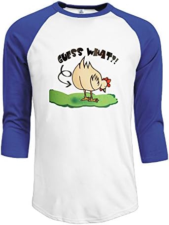 Guess What Chicken Butt Shirt,Atherineettles 3/4 Sleeve Athletic Baseball T-shirt For Men's,screw Neck Raglan Sleeves T-Shirt