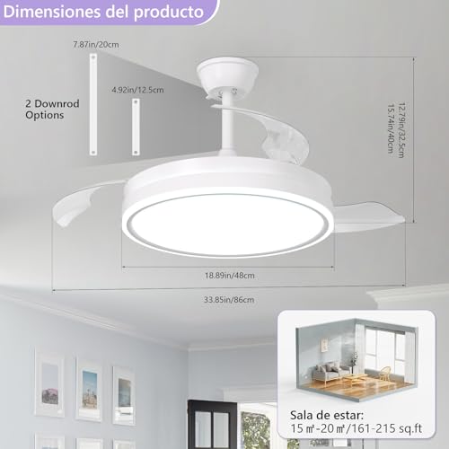 Tealight smart ceiling fan with light