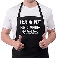 Bang Tidy Clothing BBQ Apron Funny Grill Aprons for I Rub My Meat Barbecue Kitchen Gift One Size