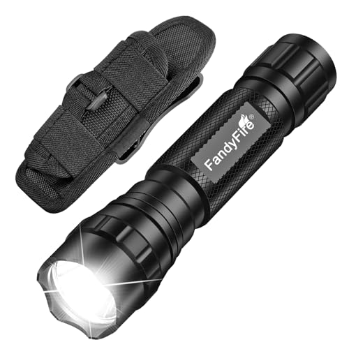 Single Mode Tactical Flashlight with 360° Rotatable Duty Belt Holster, 1000 Lumens
