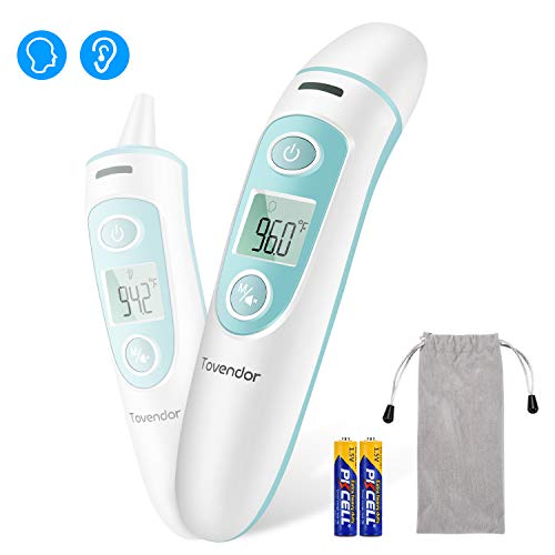 Tovendor Infant Baby Thermometer, Infrared Forehead and Ear Thermometer for Children and Adult with Accurate Instant Digital Reading, Medical Fever Alarm