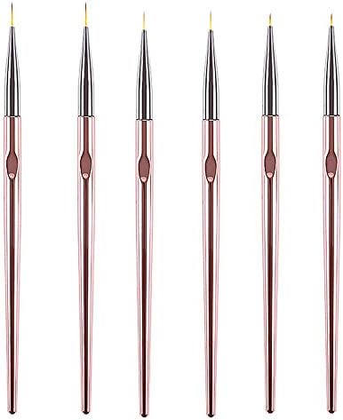 6本セット ネイル筆 ネイルアートペン 極細 ライナーブラシ 線を引く 永遠の定番 1 1cm 0 9cm ピンクゴールド0 7cm マニキュア道具 1 1cm6本セット ジェルネイル