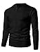 H2H Mens Casual Basic Long Sleeve Henley T-Shirts Of Ribbed Cotton Black US L/Asia L (KMTTL0446)