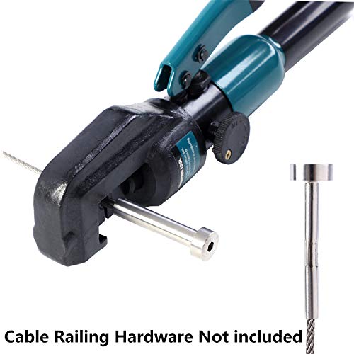 Senmit Hydraulic Cable Crimper Hand Tool for 1/8, 3/16 Stainless Steel Cable Railing Fittings - Wire Swaging Tool - Included Cable Cutter - Thumbnail 3
