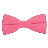 K. Alexander Solid Hot Pink Bow Tie Men's Satin