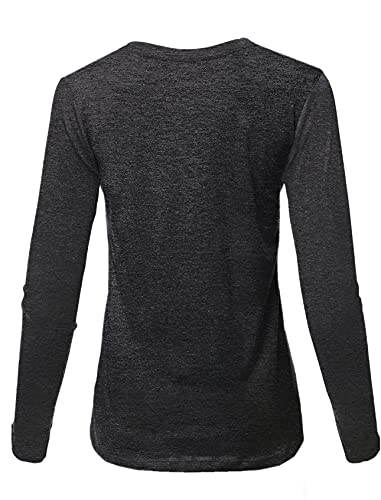 I\'m Mostly Peace Love and Light Funny T-Shirt Women Graphic Printed Long Sleeve Tops Loose Tees Dark Grey