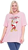Disney Plus Size Women's T-Shirt This is My Grumpy Shirt Dwarf Print (Pink, 1X)