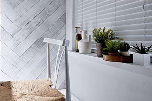 Timberwall - Barnwood Collection (New Generation) - Seashore White - Wood Wall Panel - Solid Wood Planks - Easy Peel and Stick Application - 9.5 Sq Ft - Thumbnail 4