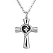 Cremation Cross Necklace Religion Crystal URN Memorial Keepsake Ashes Holder Pendant Stainless Steel (Cross Urn-4)