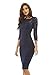 AX Paris Women's Crochet Bodycon Midi Dress(Navy, Size:6)