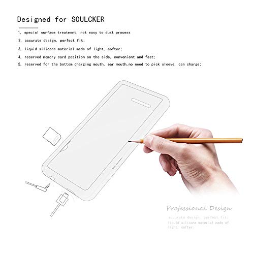 Esimen Premium Silicone Case for Soulcker MP3 Player Tempered Glass Screen Film Screen Protector Cover Travel Carry Pouch Sleeve (Blue) - Thumbnail 6