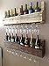 del Hutson Designs - The Olivia Wine Rack, USA Handmade Reclaimed Wood, Wall Mounted, 8 Bottle 8 Long Stem Glass Holder (Walnut)