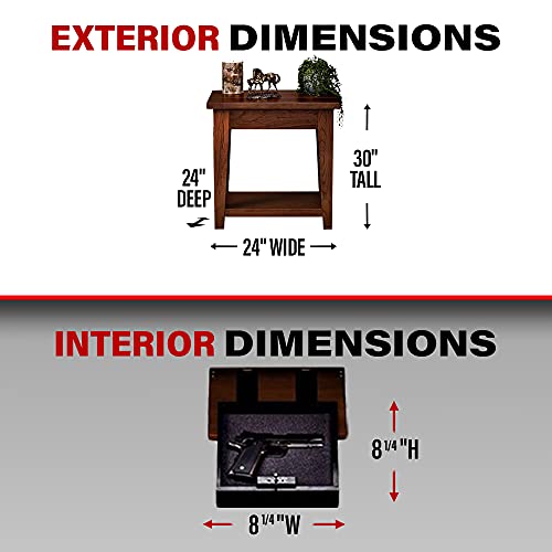 Tactical Traps End Table Gun Storage with Trap Door Compact Firearm