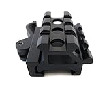 Monstrum Tactical Dual Rail (90 and 45 degree) Picatinny Riser Mount with Quick Release, for Red Dots Scopes, and Optics (0.8 inch H x 1.5 inch L)