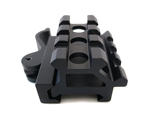 Monstrum Tactical Dual Rail (90 and 45 degree) Picatinny Riser Mount with Quick Release, for Red Dots Scopes, and Optics (0.8 inch H x 1.5 inch L)