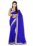 IndianTrends Women's Eye-Catching Fancy Pallu Saree One Size Blue