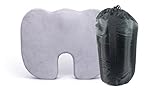 FlyCushion Seat Cushion with Travel Carry Bag, Ultra-Comfortable 100% Memory Foam, Reduces Lower Back Pain, Lightweight, Perfect for Flying, Driving, Office Use and More