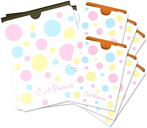 RFID Blocking Sleeves set of 12 with dot color women design for travel 10 x Credit Card Holder + 2 x Passport Protector (Women Dot 12 set)