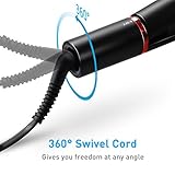 Black Hair Straightener ,Ceramic Flat Iron with Rotating Switch to Adjust Temperature Dual Voltage 100-240V for Worldwide Use Travel Hair Styling Straighteners