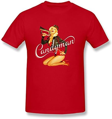 CBOOA Christina Maria Aguilera Candyman Men's T Shirts,Red