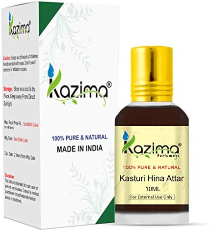 KAZIMA Unisex Kasturi Hina Attar Perfume Pure Natural Undiluted