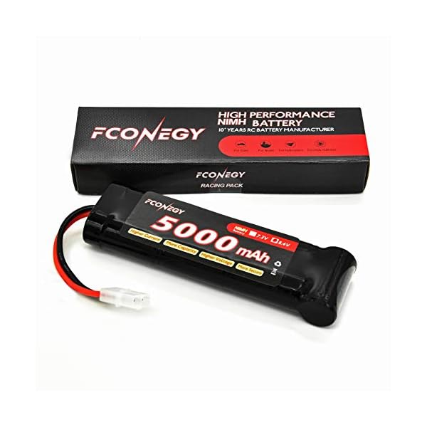 FCONEGY 8.4V 5000mAh RC Akku NiMH Batterie Wiederaufladbar Flat Pack Batterien mit Tamiya Stecker Modellbau Akkupack für… – Bild 8