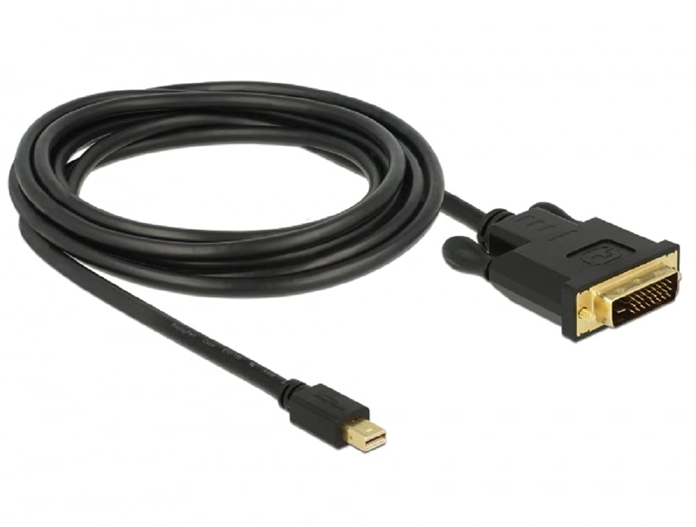 DeLOCK 83990 3 m Mini DisplayPort DVI-D Black Video Cable Adapter Mini DisplayPort DVI-D Male Gold