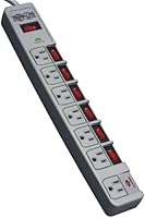 Tripp Lite 7 Outlet (6 Individually Controlled) Surge Protector Power Strip, 6ft Cord, Lifetime Limited Warranty and $25K INSURANCE (TLP76MSG)