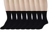 Women's Dress Crew Socks - 8 Pack - Solid Black Lightweight, Soft Mid-Calf Short Trouser Sock – by PEDS